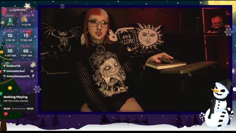 Snapshot of 666deathgasm chatting on 12.14.24 Juune online show from 12.14.24