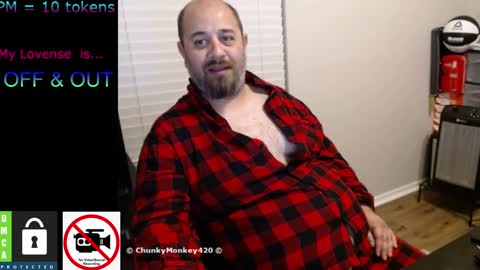 Snapshot of chunkymonkey420 chatting on 02.07.25 Spencer Smokey Bear online show from 02.07.25