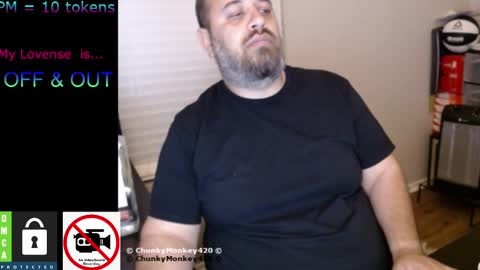 Snapshot of chunkymonkey420 chatting on 02.10.25 Spencer Smokey Bear online show from 02.10.25