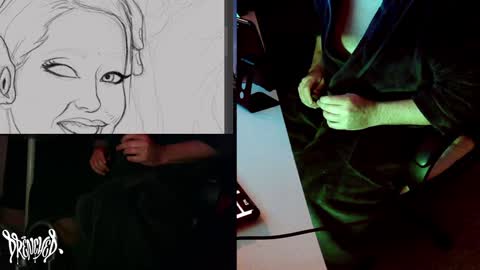 Snapshot of drenchedart chatting on 01.03.25 Drenched online show from 01.03.25