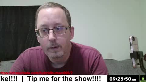 Snapshot of hybridhuman666 chatting on 10.06.25 Bob Anderson online show from 10.06.25