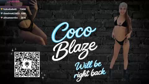 Snapshot of itscocoblaze chatting on 04.23.26 CoCo Blaze online show from 04.23.26