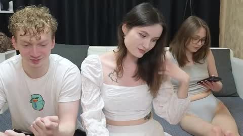 Snapshot of loossers chatting on 04.08.26 Jean and Isa right couple Mark and Eva left couple online show from 04.08.26