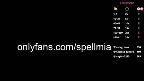 Snapshot of miaspell chatting on 02.23.25 Mia instagram miasspell online show from 02.23.25