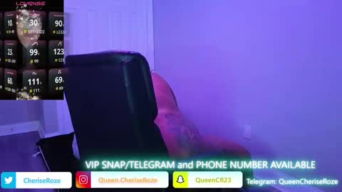 Snapshot of queencroze chatting on 12.18.25 Queen Cherise Roze online show from 12.18.25