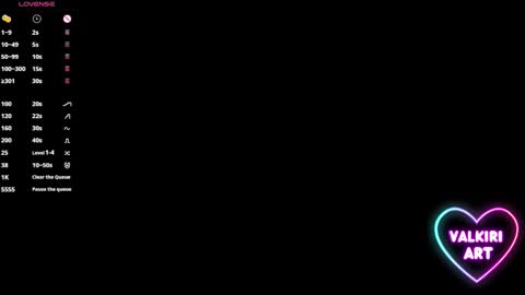 Snapshot of valkiriart chatting on 02.14.25 valkiriart online show from 02.14.25