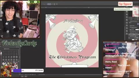 Snapshot of violentlycurly chatting on 10.25.25 Curly the Coin Operated Toy online show from 10.25.25