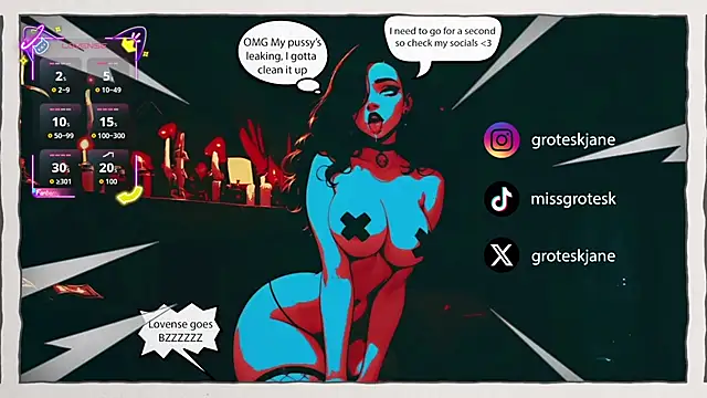 Snapshot of GroteskJane chatting on 05.25.26 GroteskJane online show from 05.25.26