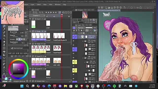 Snapshot of DrenchedArt chatting on 01.08.25 DrenchedArt online show from 01.08.25