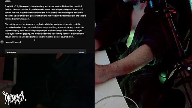 Snapshot of DrenchedArt chatting on 03.18.25 DrenchedArt online show from 03.18.25