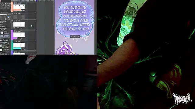 Snapshot of DrenchedArt chatting on 10.15.25 DrenchedArt online show from 10.15.25
