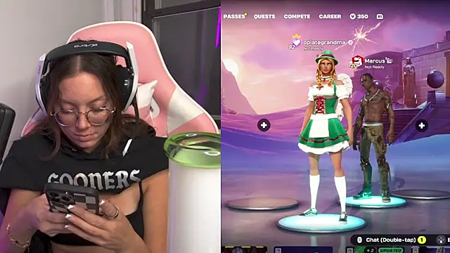 Snapshot of SpaceCowWhore chatting on 10.10.25 SpaceCowWhore online show from 10.10.25