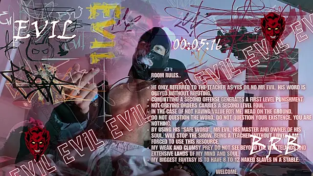 Snapshot of 3v1l chatting on 11.13.25 3v1l online show from 11.13.25